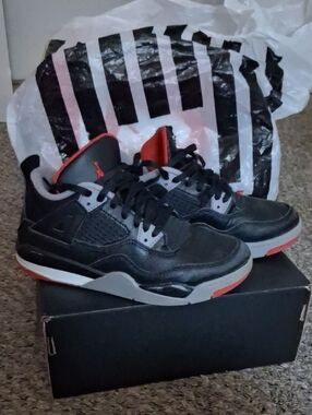 Jordan Black and Red Kids' Low-Top Sneakers